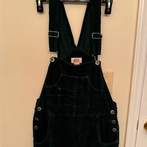 90s Vintage green corduroy overalls